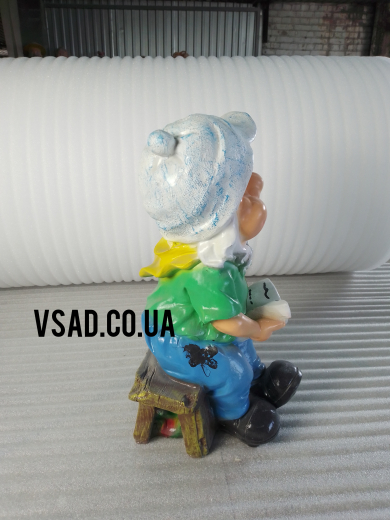 Садова фігура Гном з кроликом Садова фігура Гном з кроликом